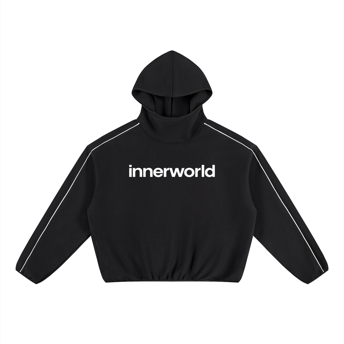 innerworld boxy piping fleece hoodie