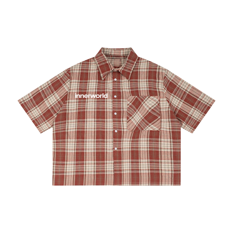 innerworld plaid boxy short sleeve tee
