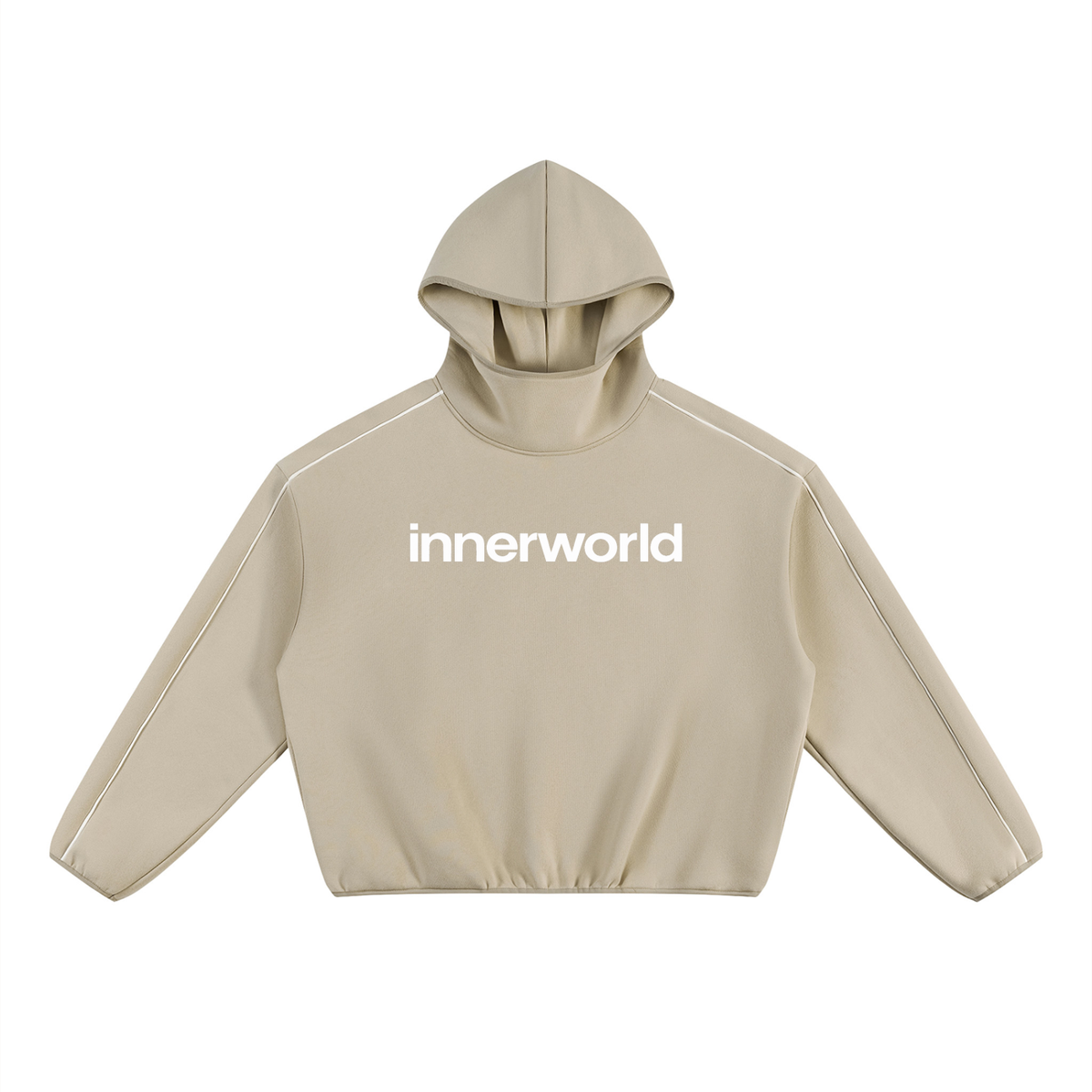 innerworld boxy piping fleece hoodie
