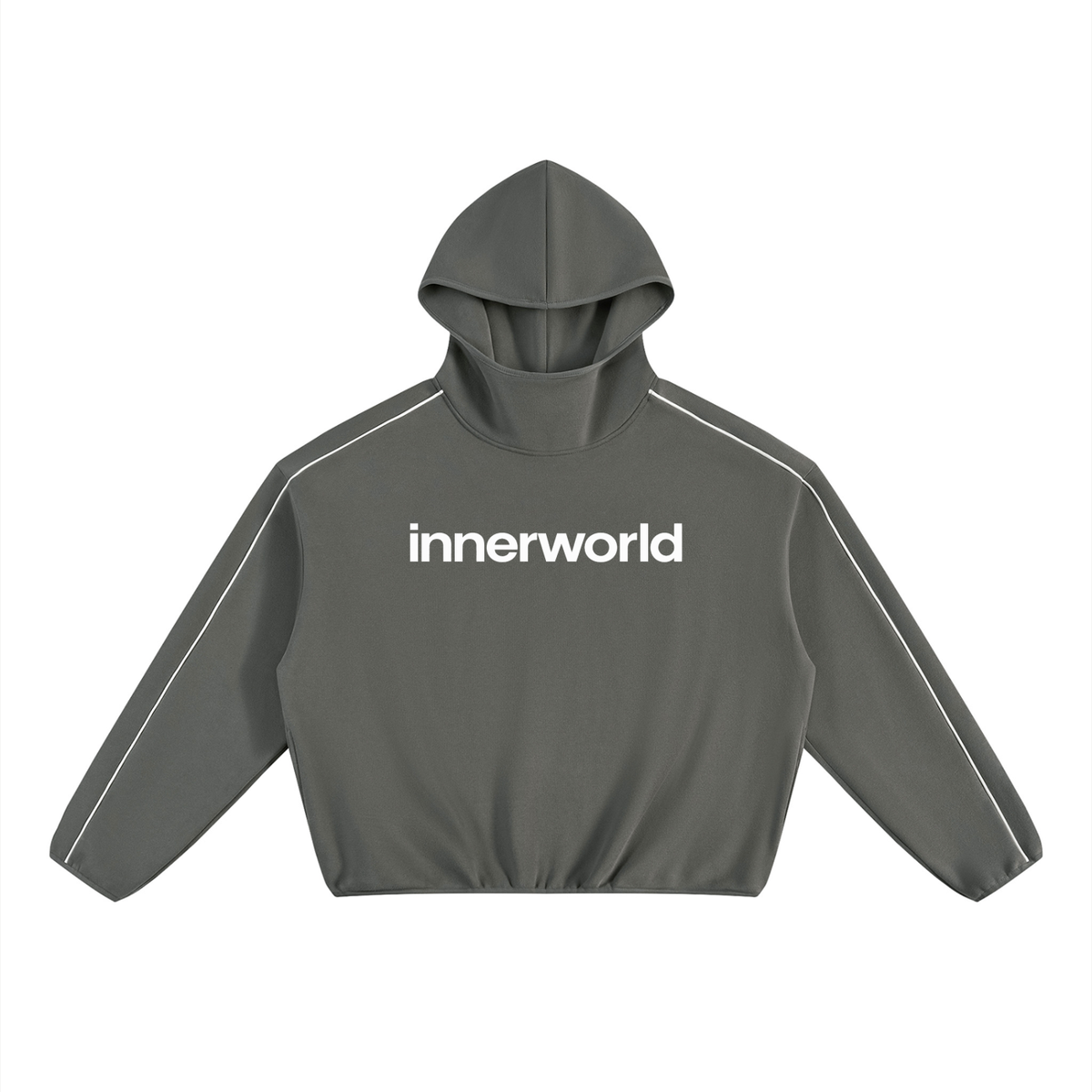 innerworld boxy piping fleece hoodie