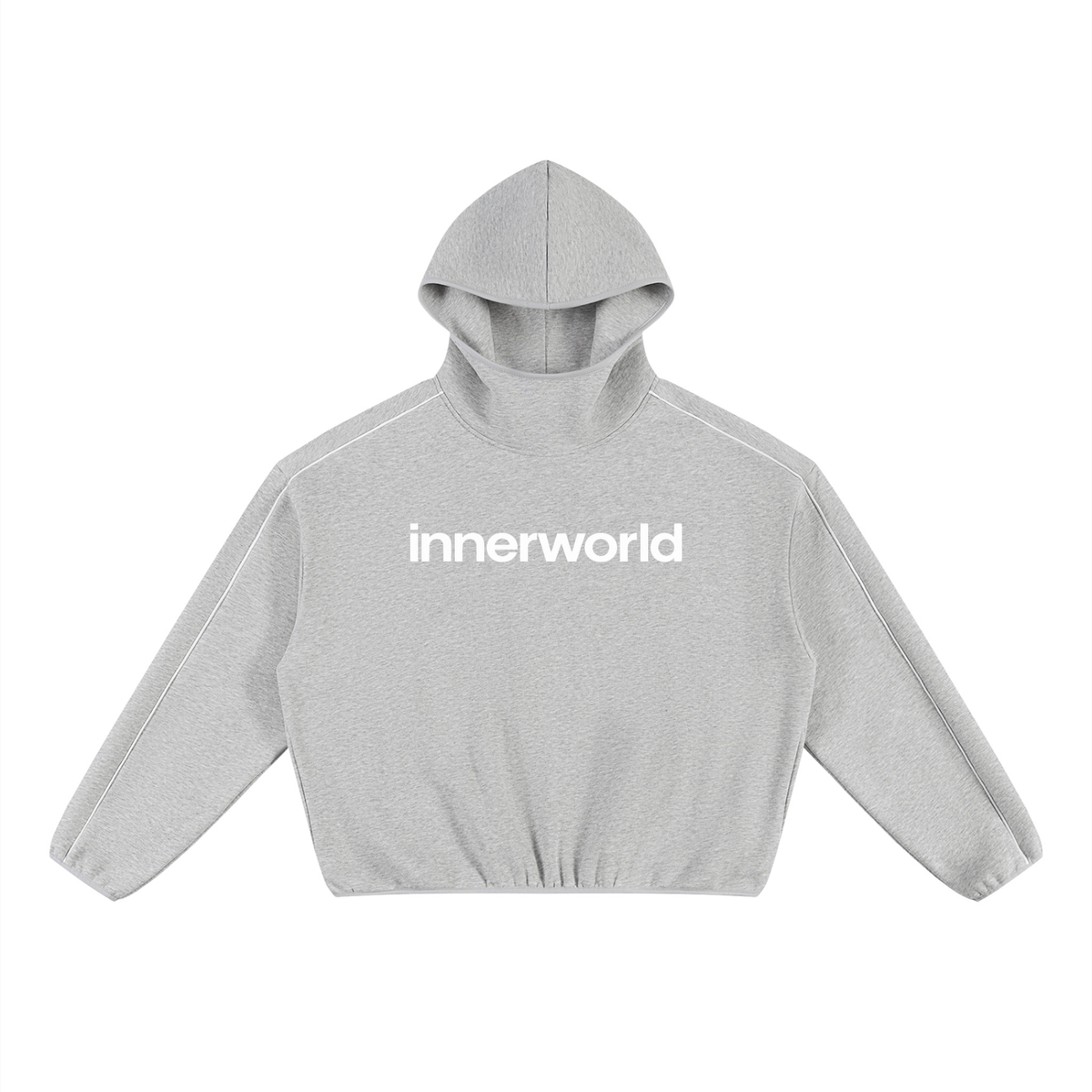 innerworld boxy piping fleece hoodie