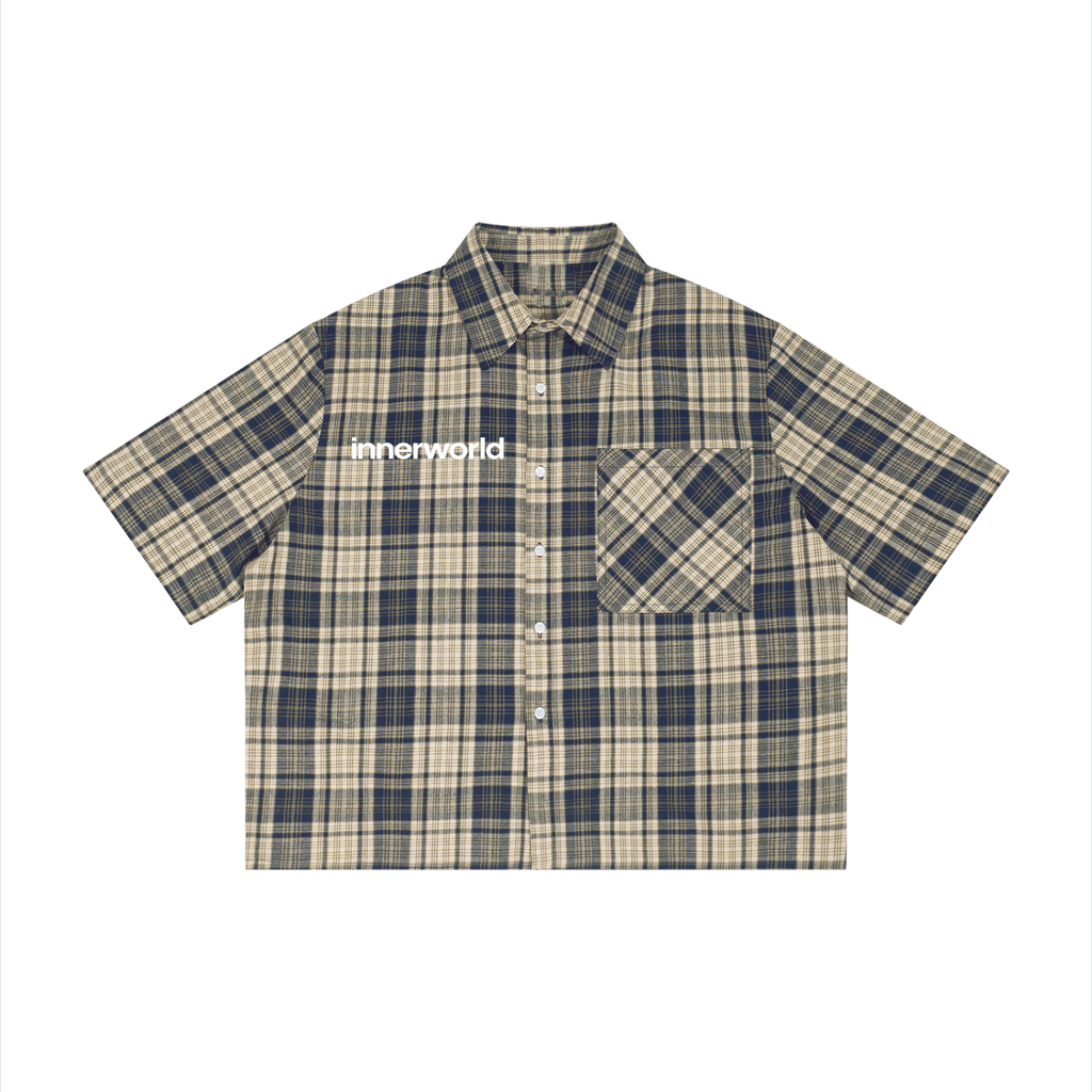 innerworld plaid boxy short sleeve tee