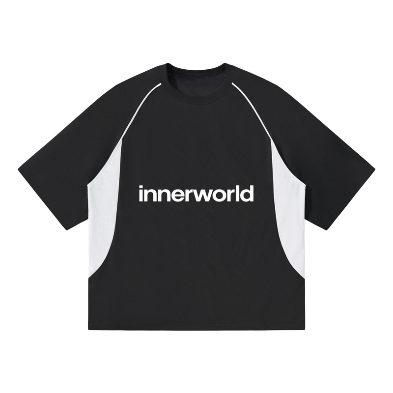 innerworld contrast piping panel raglan tee