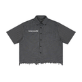 innerworld distressed plaid boxy tee